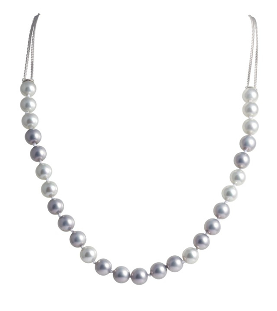 Εικόνα της ΚΟΛΙΕ ΑΣΗΜΕΝΙΟ MISAKI TWIN ΛΕΥΚΕΣ ΓΚΡΙ ΠΕΡΛΕΣ