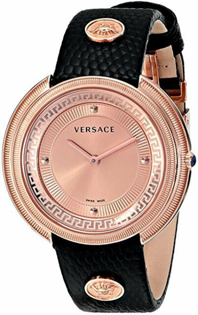 Εικόνα της ΓΥΝΑΙΚΕΙΟ ΕΛΒΕΤΙΚΟ ΩΡΟΛΟΓΙ VERSACE THEA ΜΠΡΟΝΖΕ ΜΕ ΜΑΥΡΟ ΛΟΥΡΑΚΙ